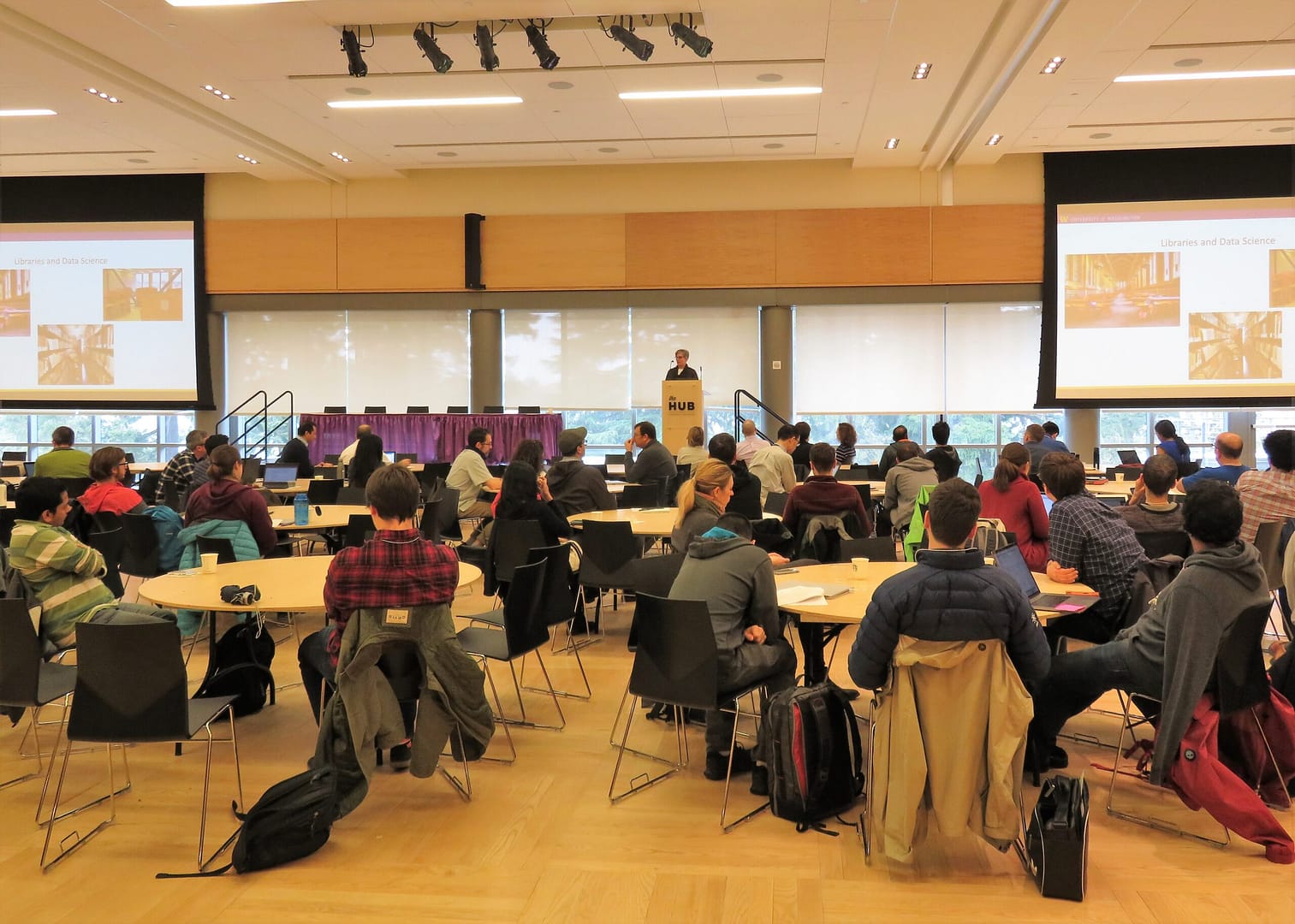 Jenny Muilenberg presents at the UW Data Science Summit. Photo, Robin Brooks, eScience Institute