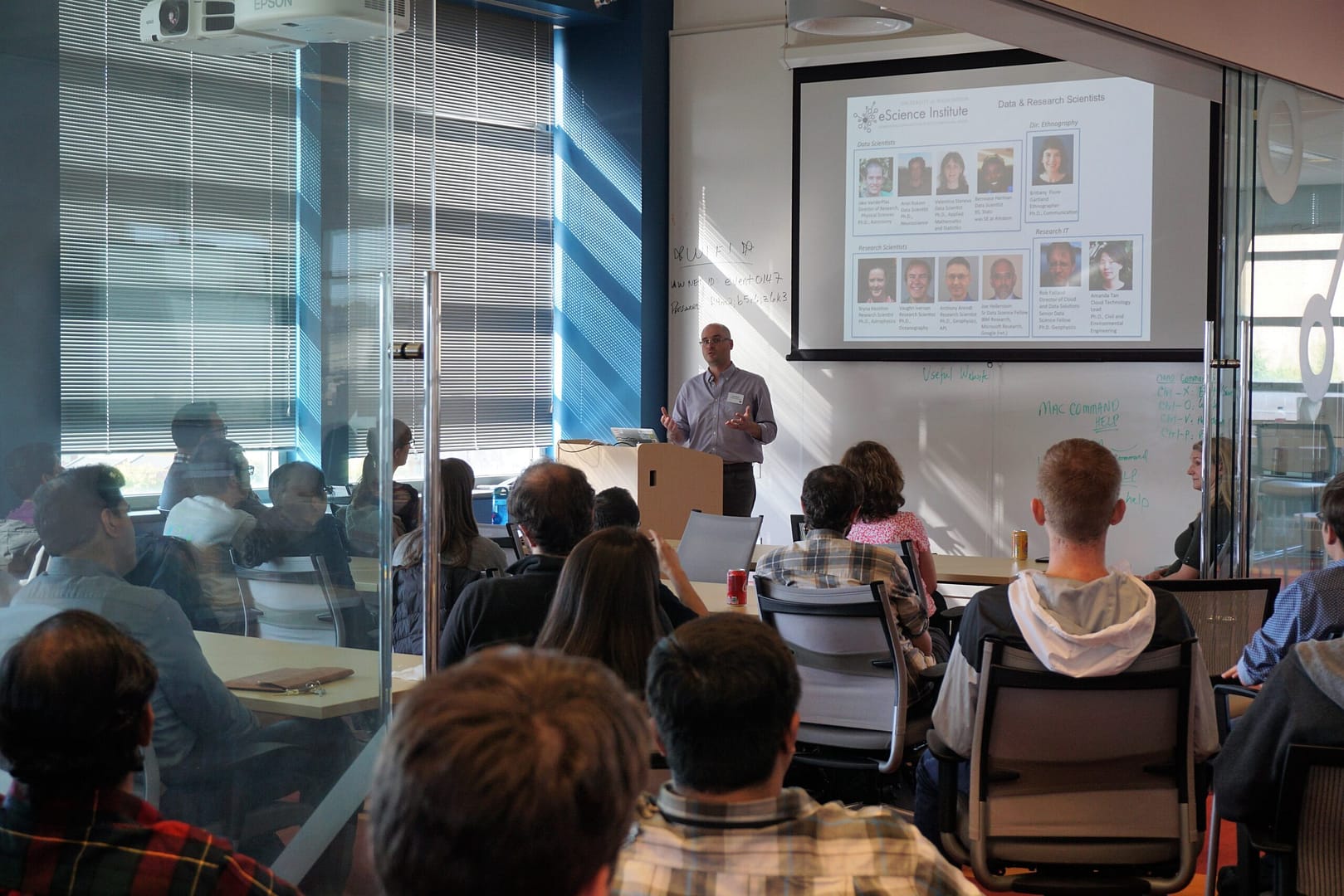 David Beck presents at the Fall Welcome Event. Photo by Robin Brooks